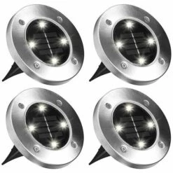 TERRE JARDIN Éclairage Extérieur Solaire Au Sol- Lot De 4