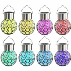 VidaXL Lampe Solaire Suspendue 8 Pcs Lumières LED RGB - Blanc