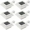 Lampe Solaire à LED Carrée D'extérieur 6 Pcs 12 Cm Blanc VidaXL