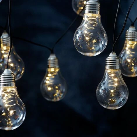 STAR Guirlande Solaire De 10 Ampoules LED Blanc Chaud 3 STAR Guirlande Solaire De 10 Ampoules LED Blanc Chaud