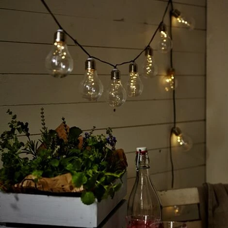 STAR Guirlande Solaire De 10 Ampoules LED Blanc Chaud 4 STAR Guirlande Solaire De 10 Ampoules LED Blanc Chaud – Image 2