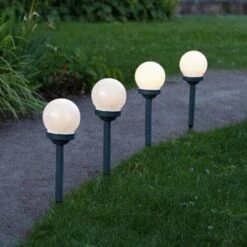 STAR Lot De 4 Bornes Globes LED Solaire