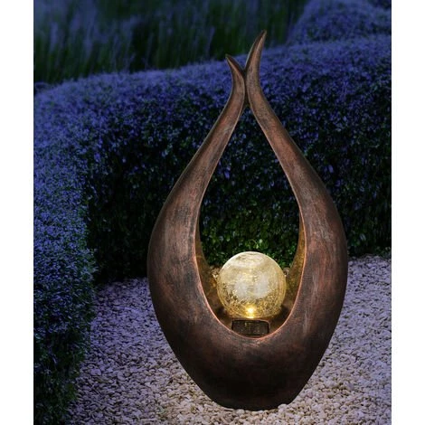 LED Solaire Extérieur Lampe Balcon Stand Lumière Balle En Verre Bas Bronze Projecteur Oscillant Globo 33468 4 LED Solaire Extérieur Lampe Balcon Stand Lumière Balle En Verre Bas Bronze Projecteur Oscillant Globo 33468 – Image 2