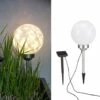 HI Lampe Boule Solaire Rotative à LED De Jardin 20 Cm - Blanc -Luminaire solaire Soldes 2022 14017902 1
