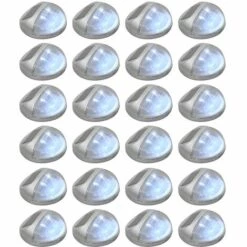 VidaXL Lampes Solaires Murales à LED D'extérieur 24 Pcs Rond Argenté - Argent