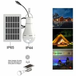 ASUPERMALL Ampoule Solaire, Luminosite Reglable Sur 3 Niveaux, Dc 5-6V 9W, 25Led -Luminaire solaire Soldes 2022 14642711 3