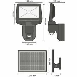 ARUM LIGHTING Projecteur Solaire LED ESTEBAN à Détection 850 Lumens Eq 70W -Luminaire solaire Soldes 2022 14777178 5