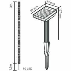 CALI Ruban Led BOA 3 M RGB SOLAIRE Et 1,5m Cable- 8 Programmes - 30 Lumens - IP44 -Luminaire solaire Soldes 2022 14822443 2