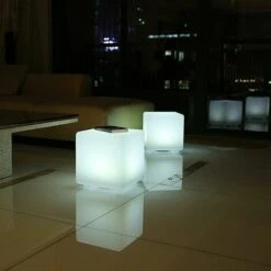 LUMISKY Cube Solaire Lumineux Tabouret Table Basse LED Blanc/multicolore CASY H30cm -Luminaire solaire Soldes 2022 15928372 3