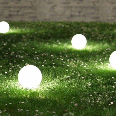 LUMI JARDIN Lot De 2 Boules Solaires Lumineuses à Piquer Balisage D'allée LED Blanc MOONY ∅20 Cm 5 LUMI JARDIN Lot De 2 Boules Solaires Lumineuses à Piquer Balisage D'allée LED Blanc MOONY ∅20 Cm – Image 3