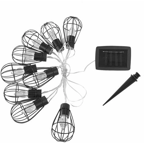 LUMI JARDIN Guirlande Cage 10 Ampoules KENY Noir Acier 3.90M - Noir 3 LUMI JARDIN Guirlande Cage 10 Ampoules KENY Noir Acier 3.90M - Noir