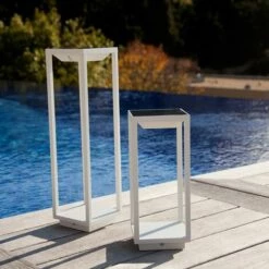 LUMISKY Lanterne Solaire Blanc Chic En Aluminium à Planter à Poser Ou à Fixer Au Sol LED Blanc Chaud HYDRA H34cm Avec Interrupteur -Luminaire solaire Soldes 2022 15928441 5