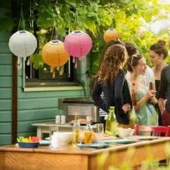 LUMI JARDIN Lot De 3 Lampion Solaire Lanterne Chinoise 3 Couleurs Rose Crème Et Orange LED Blanc Chaud SHANGRI LA ∅20cm -Luminaire solaire Soldes 2022 15928450 4