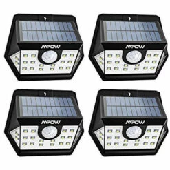 TECHBOX Mpow [Version Avancée] Lampe Solaire 4 Pack 20 LED Etanche Détecteur De Mouvement Temps D’éclairage 30s, Spot Solaire Eclairage