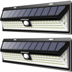 TECHBOX 【Version Puissante】Mpow 2 Pack 102 LED Eclairage Solaire Extérieur Lampe Solaire Etanche 1100 Lumens 3 Modes D'éclairage Détecte