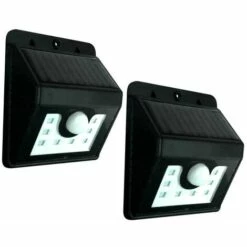 TERRE JARDIN Lot De 2 Appliques Murales Solaires Avec Détecteur De Mouvement