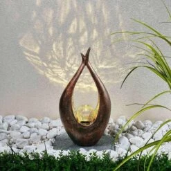 LINDBY LED Lampe Solaire 'Adem' - Brun, Transparent -Luminaire solaire Soldes 2022 17077269 2