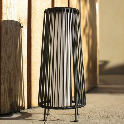 LUMISKY Grande Lampe à Poser Solaire Décorative Poly Rotin Noir LED Blanc WILLY TALL H69cm 6 LUMISKY Grande Lampe à Poser Solaire Décorative Poly Rotin Noir LED Blanc WILLY TALL H69cm – Image 4