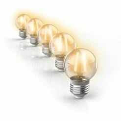 XANLITE - Lot De 5 Ampoules LED "Vintage", Culot E27, Blanc Chaud, Spécial Extérieur (IP45) - PACK5RFDV400PA