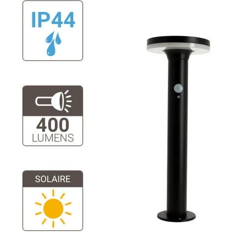 XANLITE - Borne LED Solaire, X2 Détecteurs (Crépusculaire / Mouvement ), 400 Lumens - SO1711 6 XANLITE - Borne LED Solaire, X2 Détecteurs (Crépusculaire / Mouvement ), 400 Lumens - SO1711 – Image 4