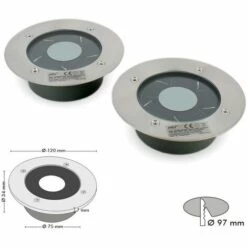 AREV 2 Spots Solaire Encastrables Sol -Luminaire solaire Soldes 2022 184421 3