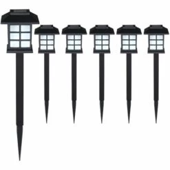Deuba Set De 6/12/18/24 Lampes Solaires Piquet Pour Jardin 8h Autonomie Lumière Extérieur LED Interrupteur Crépusculaire 6er Set
