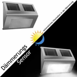 DEUBA Applique Murale Solaire LED - Lot De 4 Lumière énergie Solaire - Luminaire Extérieur -Luminaire solaire Soldes 2022 18477691 5