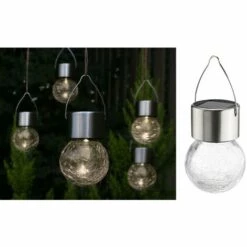 HI Cintres LED Solaires 5 Pcs Verre Craquelé - Blanc 5 HI Cintres LED Solaires 5 Pcs Verre Craquelé - Blanc -Luminaire solaire Soldes 2022 19287527 2