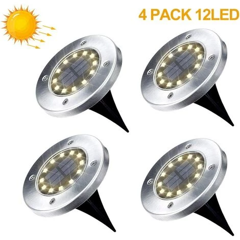 LANGRAY Lampe Solaire Exterieur Jardin 4 Pack 12 LED Projecteur Solaire En Plein Air Solaire Jardin Lumières Chaud Blanc IP65 3 LANGRAY Lampe Solaire Exterieur Jardin 4 Pack 12 LED Projecteur Solaire En Plein Air Solaire Jardin Lumières Chaud Blanc IP65