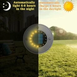 LANGRAY Lampe Solaire Exterieur Jardin 4 Pack 12 LED Projecteur Solaire En Plein Air Solaire Jardin Lumières Chaud Blanc IP65 10 LANGRAY Lampe Solaire Exterieur Jardin 4 Pack 12 LED Projecteur Solaire En Plein Air Solaire Jardin Lumières Chaud Blanc IP65 -Luminaire solaire Soldes 2022 19456429 4