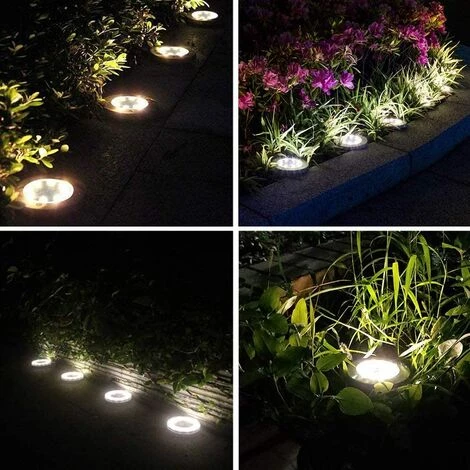 LANGRAY Lampe Solaire Exterieur Jardin 4 Pack 12 LED Projecteur Solaire En Plein Air Solaire Jardin Lumières Chaud Blanc IP65 7 LANGRAY Lampe Solaire Exterieur Jardin 4 Pack 12 LED Projecteur Solaire En Plein Air Solaire Jardin Lumières Chaud Blanc IP65 – Image 5