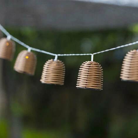 LUMISKY Guirlande Lumineuse Solaire FORMENTERA Beige Rotin 3.8M - Beige 4 LUMISKY Guirlande Lumineuse Solaire FORMENTERA Beige Rotin 3.8M - Beige – Image 2