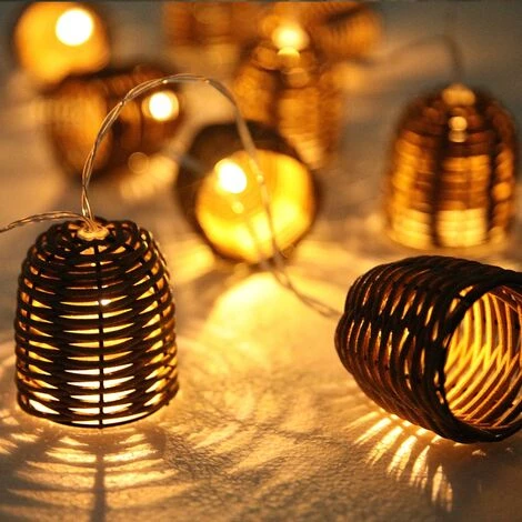 LUMISKY Guirlande Lumineuse Solaire FORMENTERA Beige Rotin 3.8M - Beige 5 LUMISKY Guirlande Lumineuse Solaire FORMENTERA Beige Rotin 3.8M - Beige – Image 3