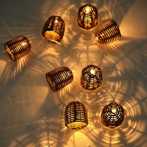 LUMISKY Guirlande Lumineuse Solaire FORMENTERA Beige Rotin 3.8M - Beige 6 LUMISKY Guirlande Lumineuse Solaire FORMENTERA Beige Rotin 3.8M - Beige – Image 4