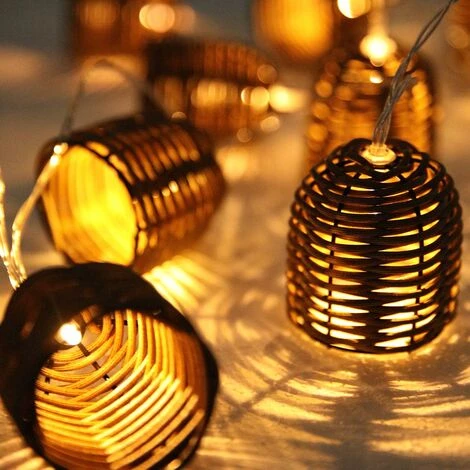 LUMISKY Guirlande Lumineuse Solaire FORMENTERA Beige Rotin 3.8M - Beige 7 LUMISKY Guirlande Lumineuse Solaire FORMENTERA Beige Rotin 3.8M - Beige – Image 5