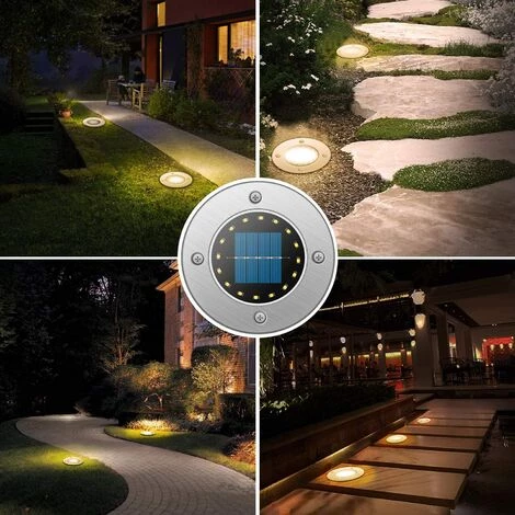 LANGRAY Lumière Solaire Extérieur, 16 LED Spot Lampe Solaire Jardin Etanche IP65 Pelouse Lumière Decorative Pour Chemin Jardin Terrace Cour Pelouse White-4 Pieces - Blanc 7 LANGRAY Lumière Solaire Extérieur, 16 LED Spot Lampe Solaire Jardin Etanche IP65 Pelouse Lumière Decorative Pour Chemin Jardin Terrace Cour Pelouse White-4 Pieces - Blanc – Image 5
