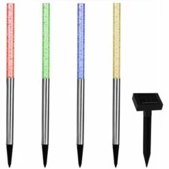 DEUBA 4 X Lampe Solaire LED Colorée - Lumière Jardin Extérieur Couleur Éclairage