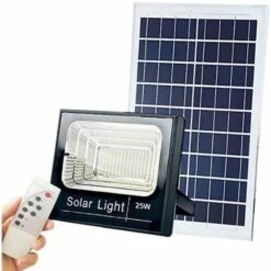 OPTONICA Projecteur LED Solaire 12W 550Lm 3,2V/5,5Ah - Blanc Jour 6000K