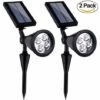 DEVENIRRICHE 2pcs Lumière De Paysage De Projecteur Solaire, 4 Lumières De Jardin Solaire De Capteur Lumineux Et Foncé De Couleur Unique De LED Pour Le Patio, Le Chemin, La Pelouse Et L'arbre De Jardin Sécurité Imperméable Extérieure, Lumière Blanche -Luminaire solaire Soldes 2022 23539164 1