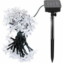 DEVENIRRICHE Guirlande Solaire Extérieure, Mr.Twinklelight 6.5m 50 LED Guirlande Lumineuse Fleur Avec 2 Modes D'éclairage Lumière Décoration Pour Noël, Arbre, Jardin, Terrasse, Balcon, Multicolore -Luminaire solaire Soldes 2022 25270565 2
