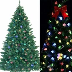 DEVENIRRICHE Guirlande Solaire Extérieure, Mr.Twinklelight 6.5m 50 LED Guirlande Lumineuse Fleur Avec 2 Modes D'éclairage Lumière Décoration Pour Noël, Arbre, Jardin, Terrasse, Balcon, Multicolore -Luminaire solaire Soldes 2022 25270565 4