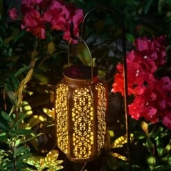 BEARSU Lanterne Solaire Jardin Décoration Extérieur Étanche Luminaire Solaire Patio Décoratif Métal Lampe De Patio Pour Pelouse Patio Fête Décorations (B) -Luminaire solaire Soldes 2022 25540057 4