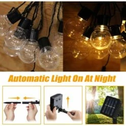 BARES Guirlande Lumineuse Solaire D'extérieur - 10 LED G40 - Étanche - Éclairage Solaire - Extérieur Pour Jardin, Cour, Balcon, Mariage, Fête -Luminaire solaire Soldes 2022 25856086 4