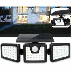 LUMI JARDIN Spot Solaire 3 Têtes Noir éclairage Puissant LED Blanc FALCON H9.3cm Avec Détecteur De Mouvement Orientable -Luminaire solaire Soldes 2022 26265040 4