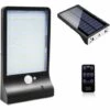 LITZEE Lampe Solaire Exterieur 48 LED Détecteur De Mouvement Lumière Dimmable Avec Télécommande Sans Fil Étanche Lampe Solaire Pour Porte Couloir Patio Fence Noir Sans Pôle -Luminaire solaire Soldes 2022 26310378 1