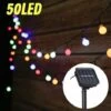 LITZEE Guirlande Lumineuse Solaire Exterieur, Guirlande Guinguette Solaire 6.9M 50 LED Étanche IP44 Avec 8 Modes Eclairage Pour La Décoration Intérieur Et Extérieur, Jardin, Sapin Noël, Soirée Fête Etc -Luminaire solaire Soldes 2022 26310509 1