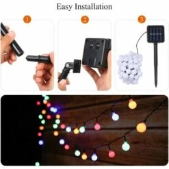 LITZEE Guirlande Lumineuse Solaire Exterieur, Guirlande Guinguette Solaire 6.9M 50 LED Étanche IP44 Avec 8 Modes Eclairage Pour La Décoration Intérieur Et Extérieur, Jardin, Sapin Noël, Soirée Fête Etc -Luminaire solaire Soldes 2022 26310509 5