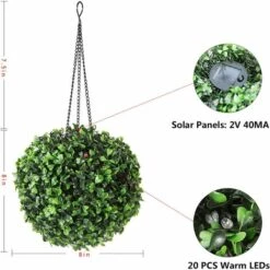 LITZEE Lanterne Solaire à Suspendre Pour Extérieur, étanche, Changement De Couleur - Avec Chaîne De Suspension Décorative Pour Cour, Patio, Porche, Balcon - 20,3 Cm Art Déco, Jardin. Chaud -Luminaire solaire Soldes 2022 26310528 3