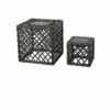LUMISKY Lot De 2 Lanternes Cubes Solaires En Polyrotin Gris LED Blanc Chaud LOUY H26cm Et H16cm -Luminaire solaire Soldes 2022 26483860 1