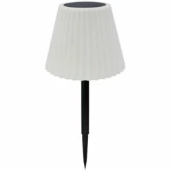 LUMISKY Lampe De Table Solaire 2 En 1 LADY SPIKE BOUFFANT Blanc Acier H62cm - Blanc -Luminaire solaire Soldes 2022 26483882 3